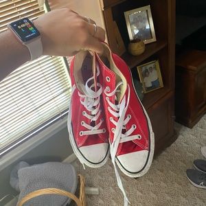 Red high top converse